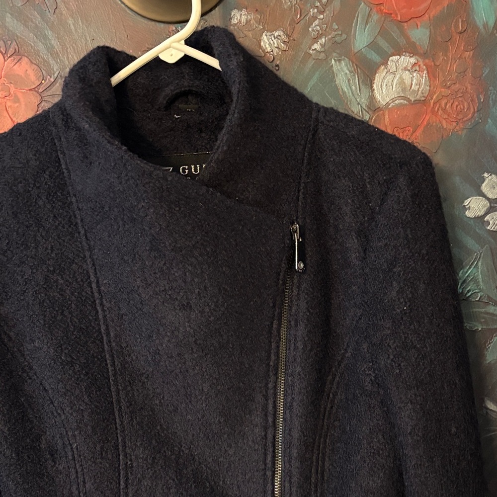 GUESS Women's Dark Blue Teddy Jacket